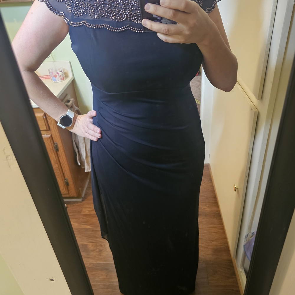 MSK Navy Maxi Dress with Lace Detail